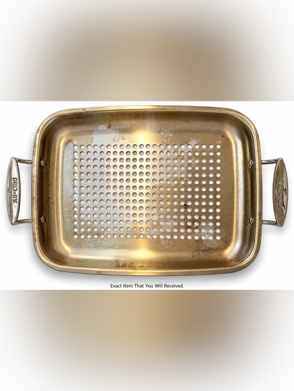 🔥 All-Clad Stainless Steel Perforated Grill Roasting Pan Topper 18.5" x 11.75"